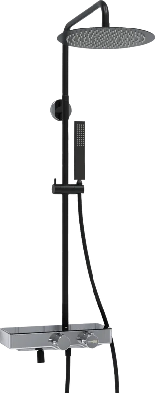Душевая стойка Wasserkraft Abens 2000 A114.160.218.CB Thermo, с термостатом, черная Sancos — официальный сайт