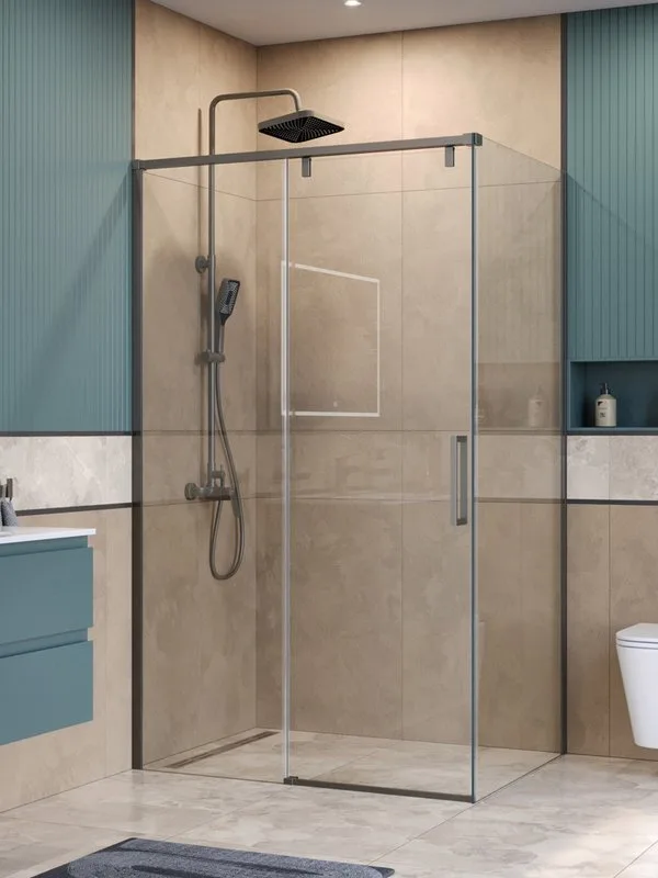 Душевой уголок BelBagno Soft Close-1 AH-1-120/80-C-GM профиль оружейная сталь Sancos — официальный сайт