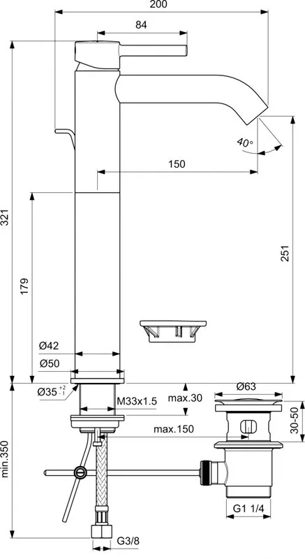 Смеситель для раковины Ideal Standard Ceraline BC194XG черный Sancos — официальный сайт