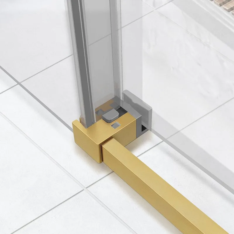 Душевая дверь в нишу Vincea Slim Soft VDS-1SS110CLG 110 см, профиль брашированное золото, стекло про Sancos — официальный сайт