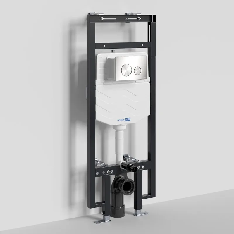 Система инсталляции для унитазов Wasserkraft Dinkel 58TLT.010.ME.BN02, с кнопкой смыва никель Sancos — официальный сайт