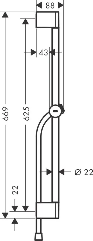Душевая штанга Hansgrohe Unica 24400000 65 см Sancos — официальный сайт
