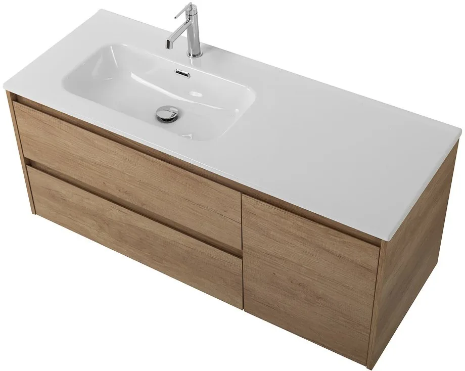 Тумба под раковину без столешницы BelBagno Kraft 120 L, 2 ящика, дверца, rovere nebrasca nature Sancos — официальный сайт