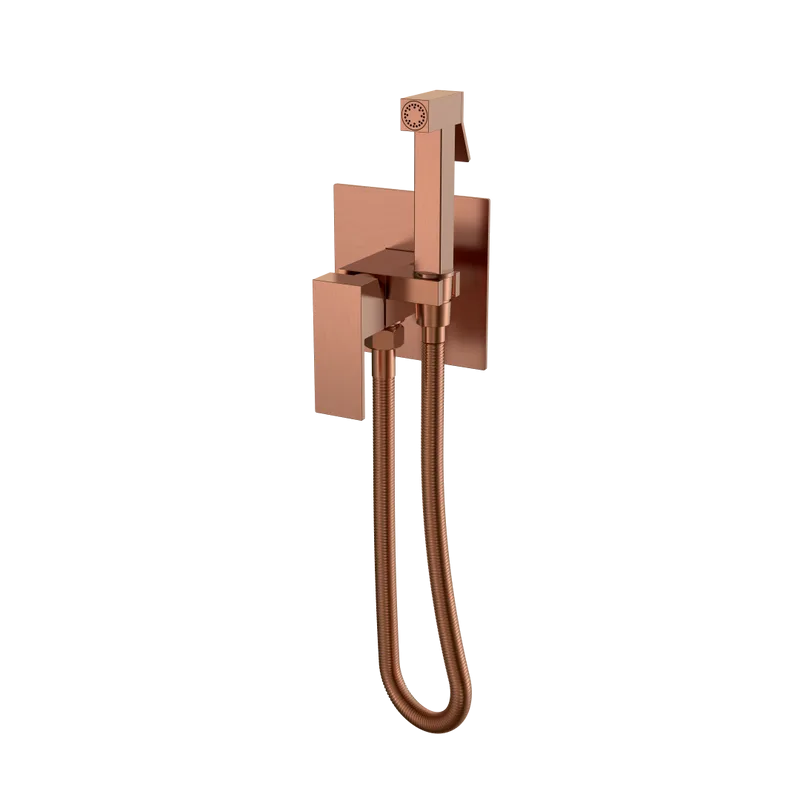 Гигиенический душ Boheme Qubic 477-CB со смесителем, С ВНУТРЕННЕЙ ЧАСТЬЮ, copper brushed Sancos — официальный сайт