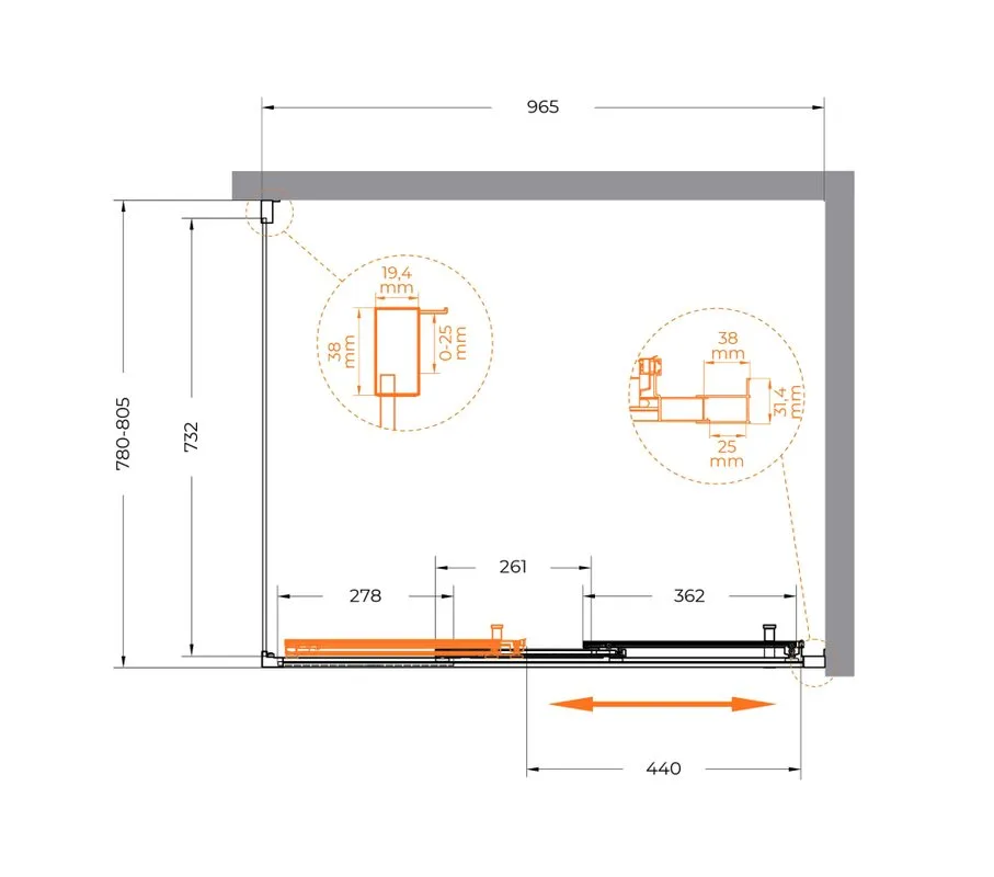 Душевой уголок Cezares Molveno AHF 31 100+80 C CR IV 100х80 см, профиль хром, стекло прозрачное Sancos — официальный сайт