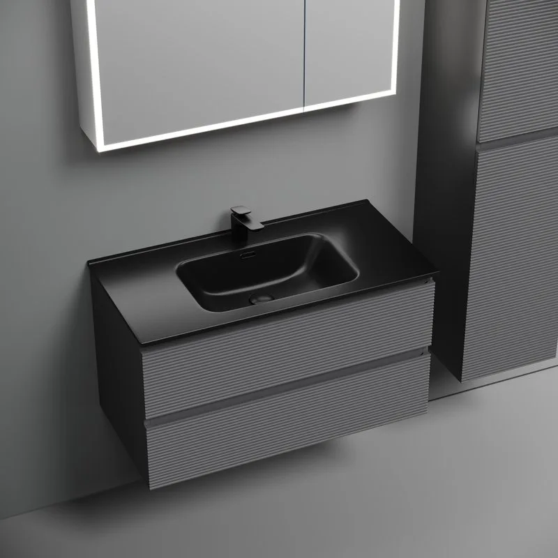 Тумба с раковиной Sancos Folk 90 grey soft, раковина CN7002MB Sancos — официальный сайт