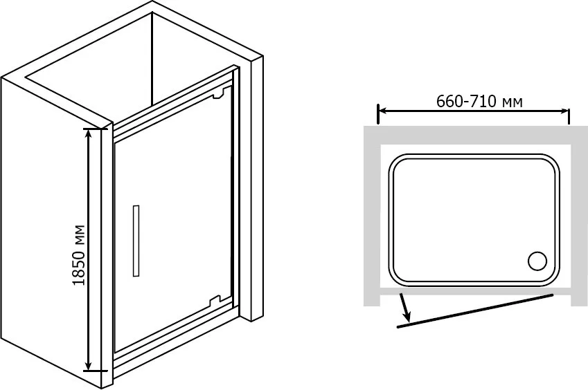 Душевой уголок RGW Passage PA-05+80 см (66-71)x80x185 профиль хром, стекло прозрачное Sancos — официальный сайт