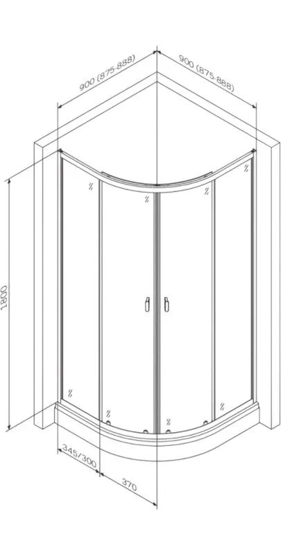 Душевой уголок AM.PM X-Joy Twin Slide W88G-205-090BT64 90x90, профиль черный Sancos — официальный сайт