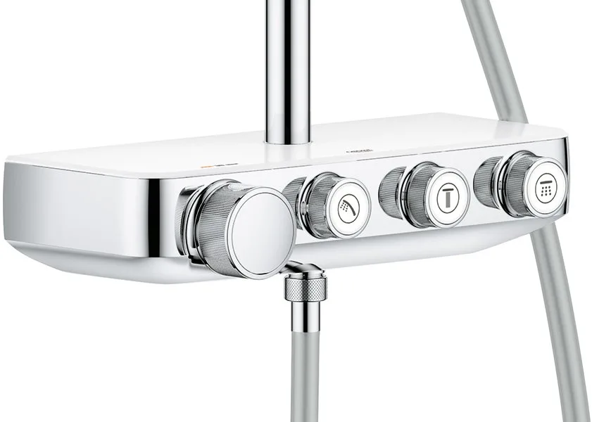 Душевая стойка Grohe Euphoria SmartControl 310 Duo 26507000, с термостатом Sancos — официальный сайт