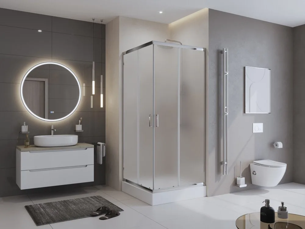 Душевой уголок BelBagno Uno 195 A 2 90 P Cr стекло текстурное Sancos — официальный сайт