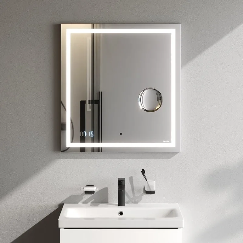Зеркало AM.PM Gem 65 с LED-подсветкой, часами и косметическим зеркалом Sancos — официальный сайт