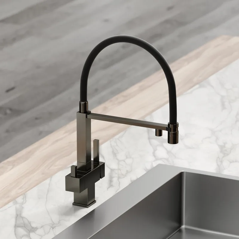 Смеситель для кухни Sancos Moro SC4006GG с гибким изливом, вороненая сталь Sancos — официальный сайт
