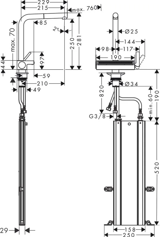 Смеситель для кухни Hansgrohe Aquno Select M81 Aquno Select M81 73830000 хром Sancos — официальный сайт