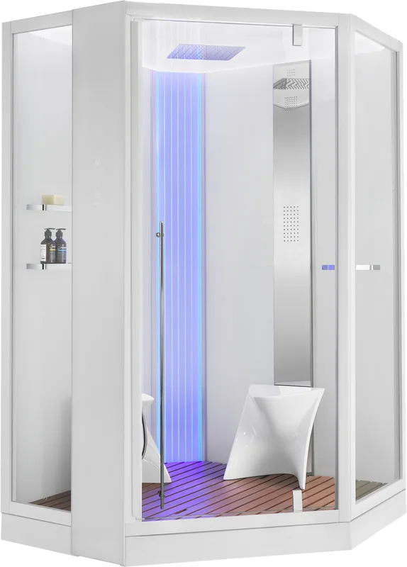 Душевая кабина Orans 89106W0LH белая, с баней, удлиненная ручка Sancos — официальный сайт