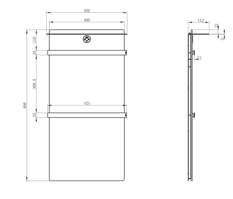 Полотенцесушитель электрический Wonzon & Woghand WW-A504-BR черный мрамор, брашированный никель Sancos — официальный сайт