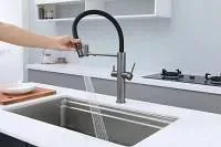 Смеситель для кухни Paulmark Nexus Diamond Nd613999-GM с гибким изливом,вороненая сталь Sancos — официальный сайт