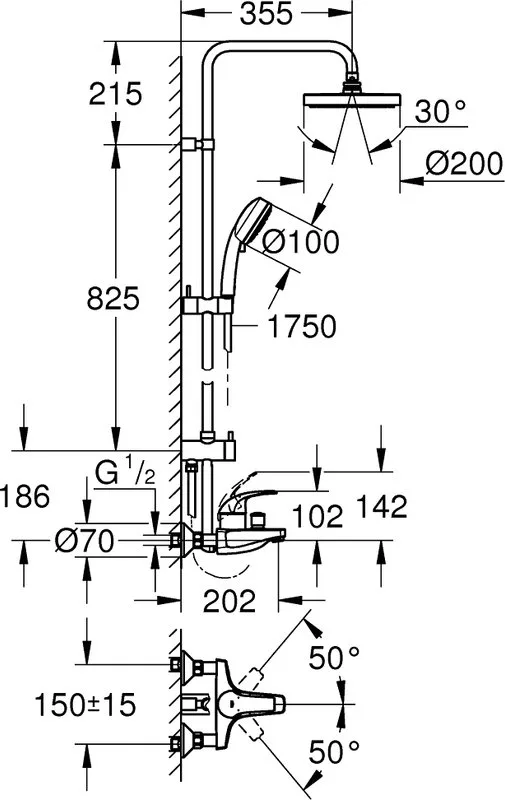 Душевая стойка Grohe Tempesta Cosmopolitan 26305001 Sancos — официальный сайт
