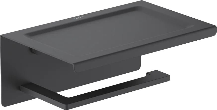 Держатель туалетной бумаги AQUATEK Либра AQ4309MB с полкой для телефона, матовый черный Sancos — официальный сайт