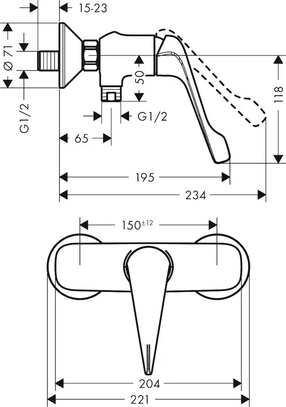 Смеситель для душа Hansgrohe Novus 71926000 Sancos — официальный сайт
