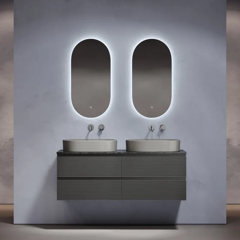 Тумба с раковиной Sancos Folk 140 grey soft, столешница черный мрамор TT140A1, раковина CN6048MH Sancos — официальный сайт