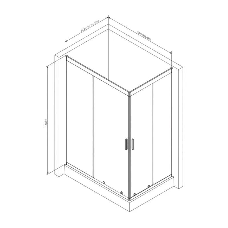 Душевой уголок AM.PM Gem W90G-404-100280-BT 100x80, профиль черный Sancos — официальный сайт