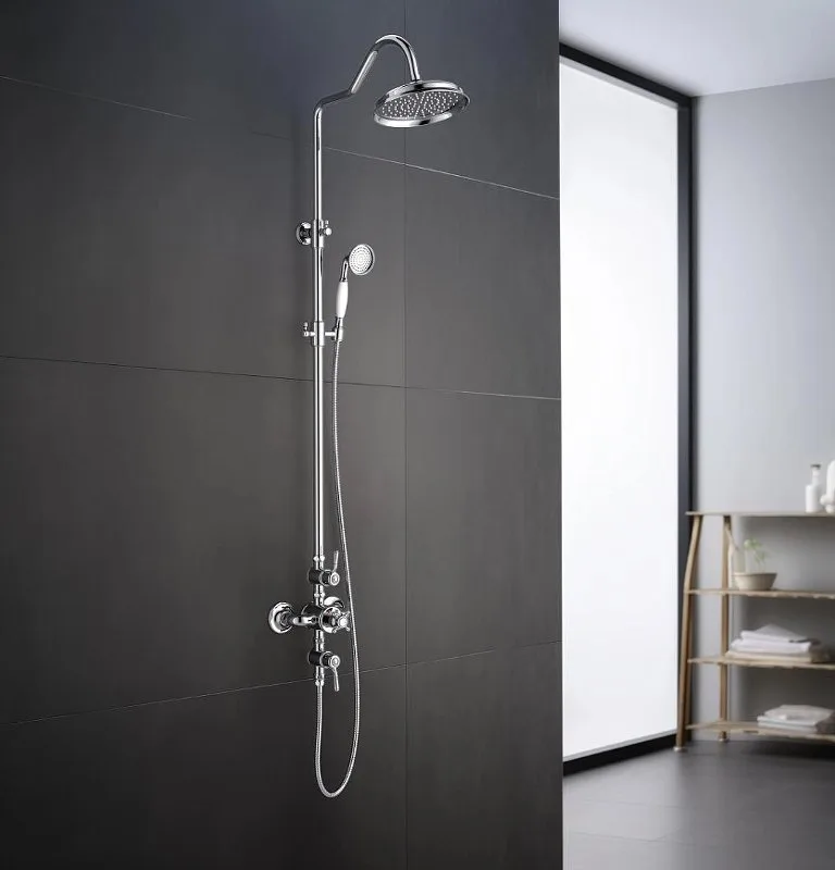 Душевая стойка AQUATEK Классик AQ2563CR, с термостатом, хром Sancos — официальный сайт