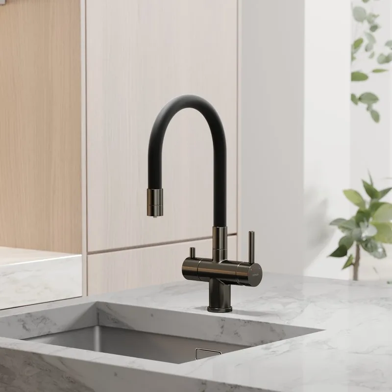 Смеситель для кухни Sancos Lucia SC4004GG с гибким изливом, вороненая сталь Sancos — официальный сайт