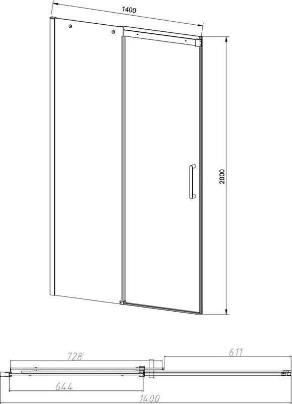 Душевая дверь в нишу Vincea Dice VDS-4D140CLB 140 см, профиль черный Sancos — официальный сайт