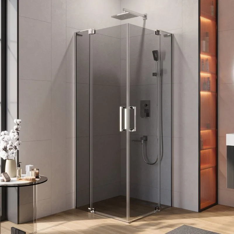 Душевой уголок Cezares Slider A 2 70/80 Grigio Cr профиль хром, стекло серое Sancos — официальный сайт