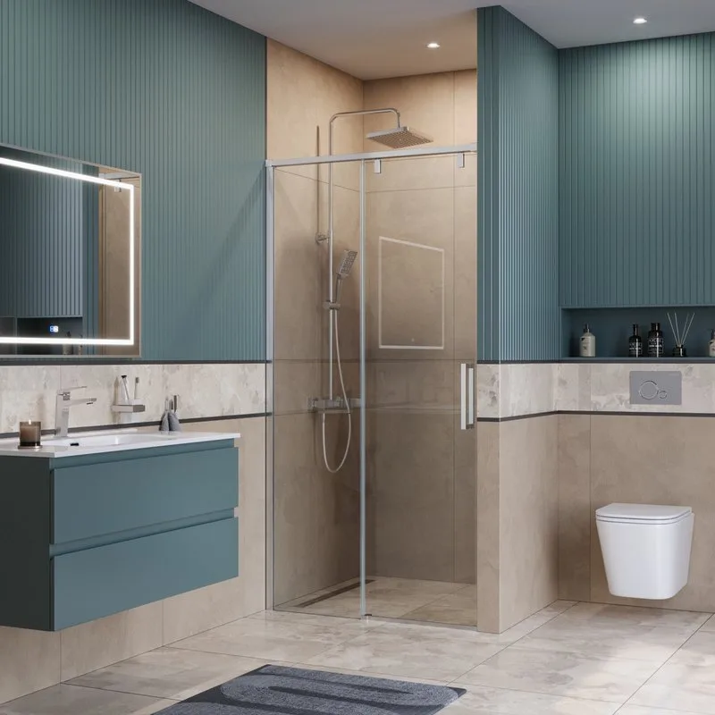 Душевая дверь в нишу BelBagno Soft Close-1 BF-1-100-C-Cr профиль хром Sancos — официальный сайт