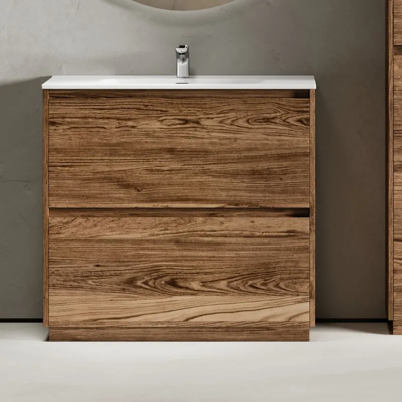 Тумба с раковиной Sancos Libra Floor 90 дуб чарльстон, белая раковина CN7002 Sancos — официальный сайт