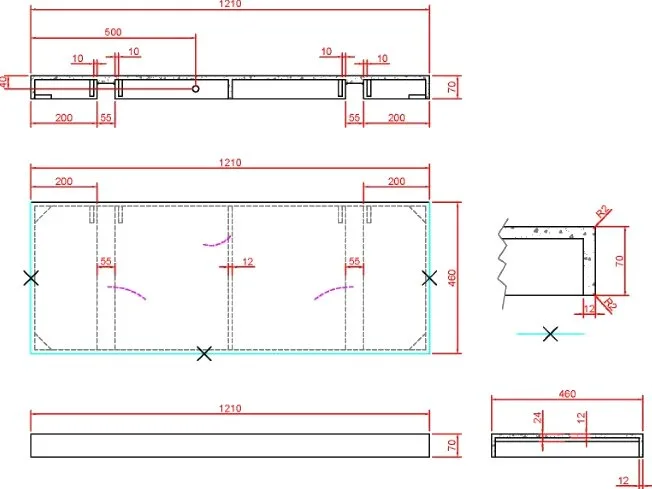 Столешница в ванную под раковину Armadi Art Flat Calacatta 120 с кронштейнами Sancos — официальный сайт