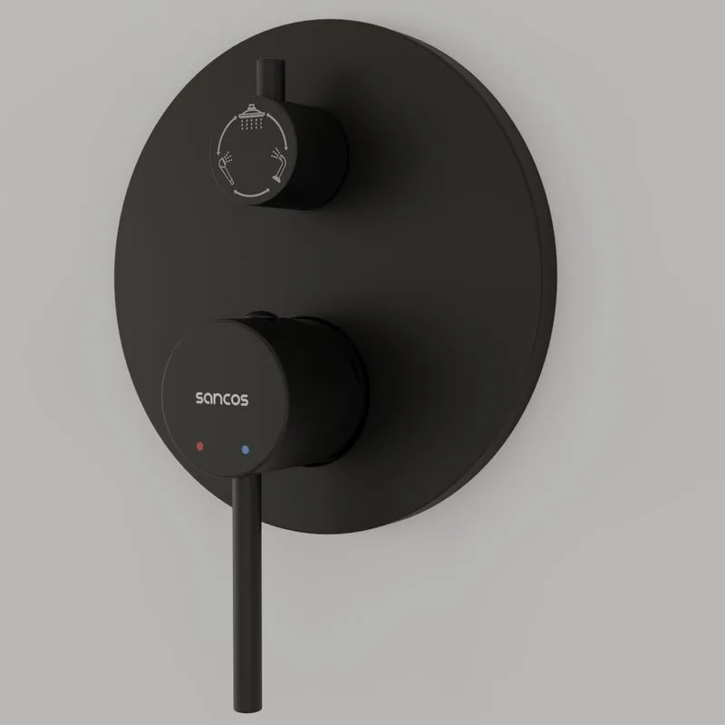 Душевой комплект Sancos Select SC3004MB, черный матовый, С ВНУТРЕННЕЙ ЧАСТЬЮ Sancos — официальный сайт