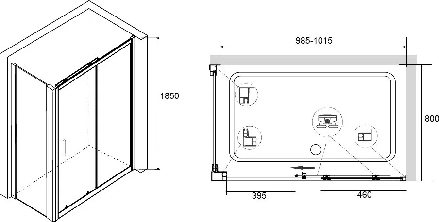 Душевой уголок RGW Classic CL-14+80 см (98,5x101,5)x80x185 профиль хром, стекло прозрачное Sancos — официальный сайт