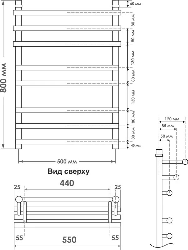 Полотенцесушитель водяной Indigo Just Shelf LJSHW80-50GDK3, золотой Sancos — официальный сайт