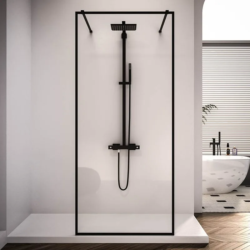 Душевая перегородка Veconi Korato KR90B-100-01-C4 100 см, профиль черный, стекло прозрачное Sancos — официальный сайт