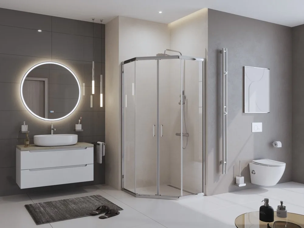 Душевой уголок BelBagno Uno -195 P 2 100 C Cr Sancos — официальный сайт