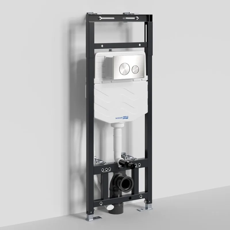 Система инсталляции для унитазов Wasserkraft Alme 15TLT.010.ME.BN02, с кнопкой смыва никель Sancos — официальный сайт