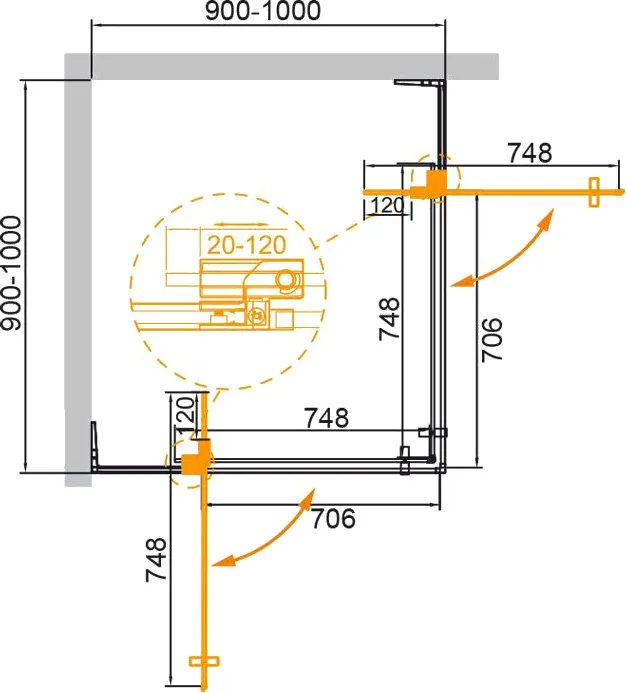 Душевой уголок Cezares Slider A 2 90/100 C Cr Sancos — официальный сайт