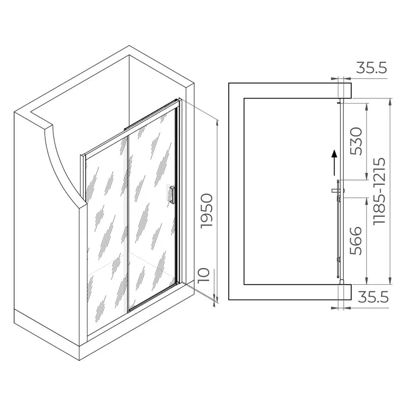 Душевая дверь в нишу RGW Passage PA-017-B 120х195, профиль черный Sancos — официальный сайт