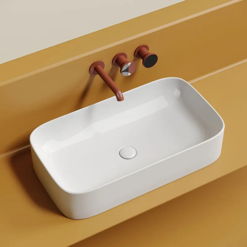 Накладная раковина Ceramicanova Element CN6054 белая глянцевая Sancos — официальный сайт