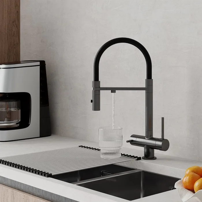 Смеситель для кухни IDDIS Ace ACEGMFFi05 графит, с гибким изливом Sancos — официальный сайт