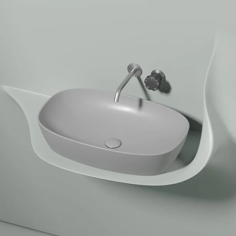 Накладная раковина Ceramicanova Element CN6049MSG серая матовая Sancos — официальный сайт