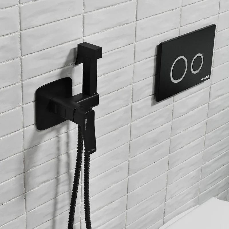 Гигиенический душ Wasserkraft Nuthe 9138 со смесителем, С ВНУТРЕННЕЙ ЧАСТЬЮ, черный soft-touch Sancos — официальный сайт