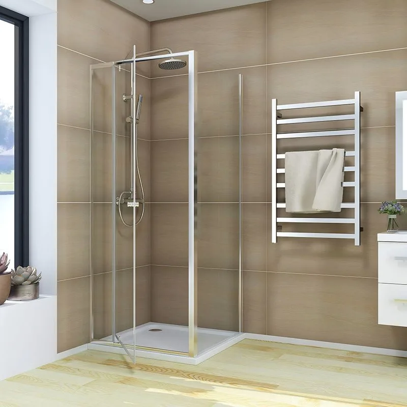 Душевой уголок Veconi Rovigo RV-026 80х100 см, профиль глянцевый хром, стекло прозрачное Sancos — официальный сайт