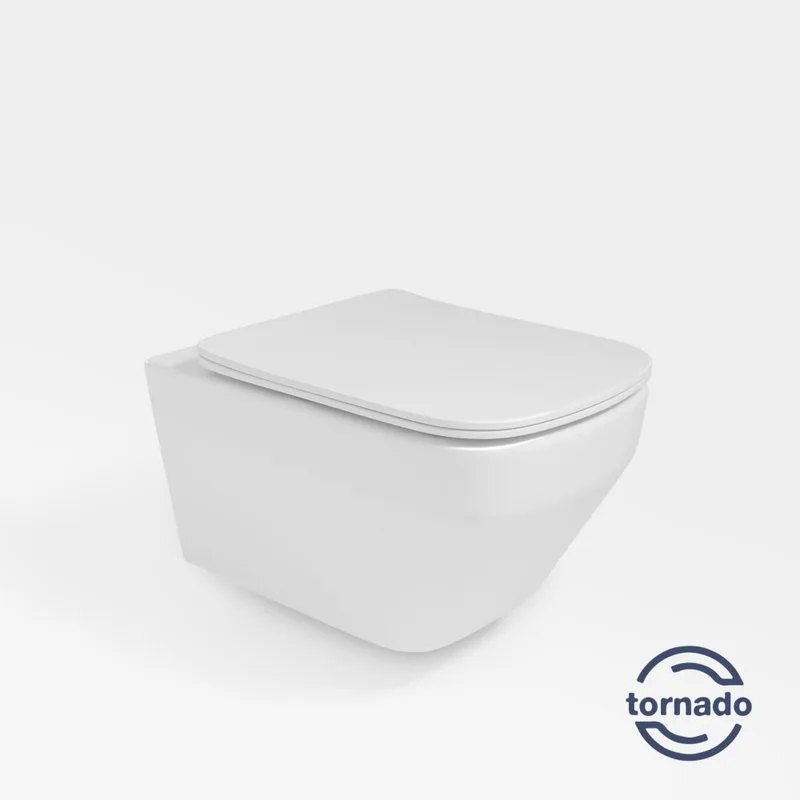 Унитаз подвесной Vincea Tornado Edge VT1-38T, цвет белый, ультратонкое soft-close сиденье Sancos — официальный сайт