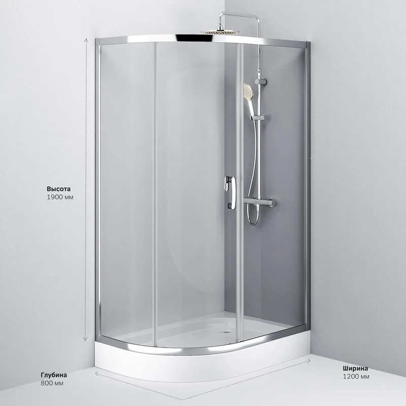 Душевой уголок AM.PM Like W83G-302U120CT 80х120, прозрачное стекло Sancos — официальный сайт