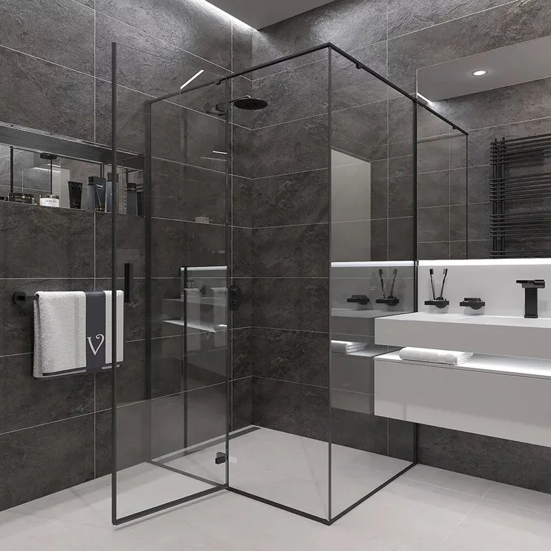 Душевой уголок Veconi Rovigo RV-073B 80x100, профиль черный Sancos — официальный сайт