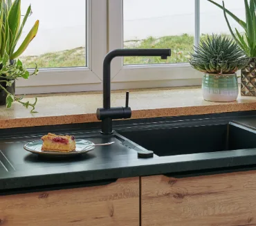 Смеситель для кухни Schock Cristadur Epos-D full color выдвижной излив, магма Sancos — официальный сайт