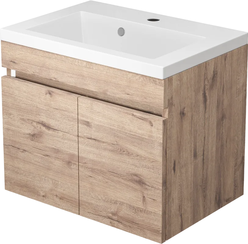 Тумба под раковину без столешницы Uperwood Eva 50 подвесная, 2 дверцы, крафт табачный Sancos — официальный сайт
